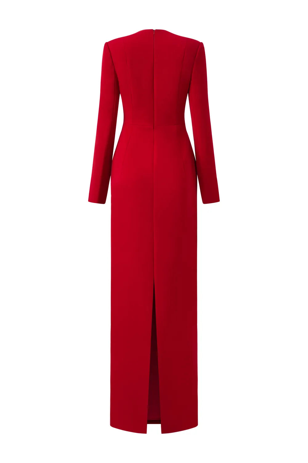 Long Sleeve Draped Shoulder Dress